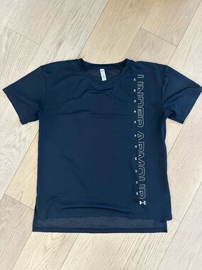 Under Armour Black Performance Tee with Vertical Logo